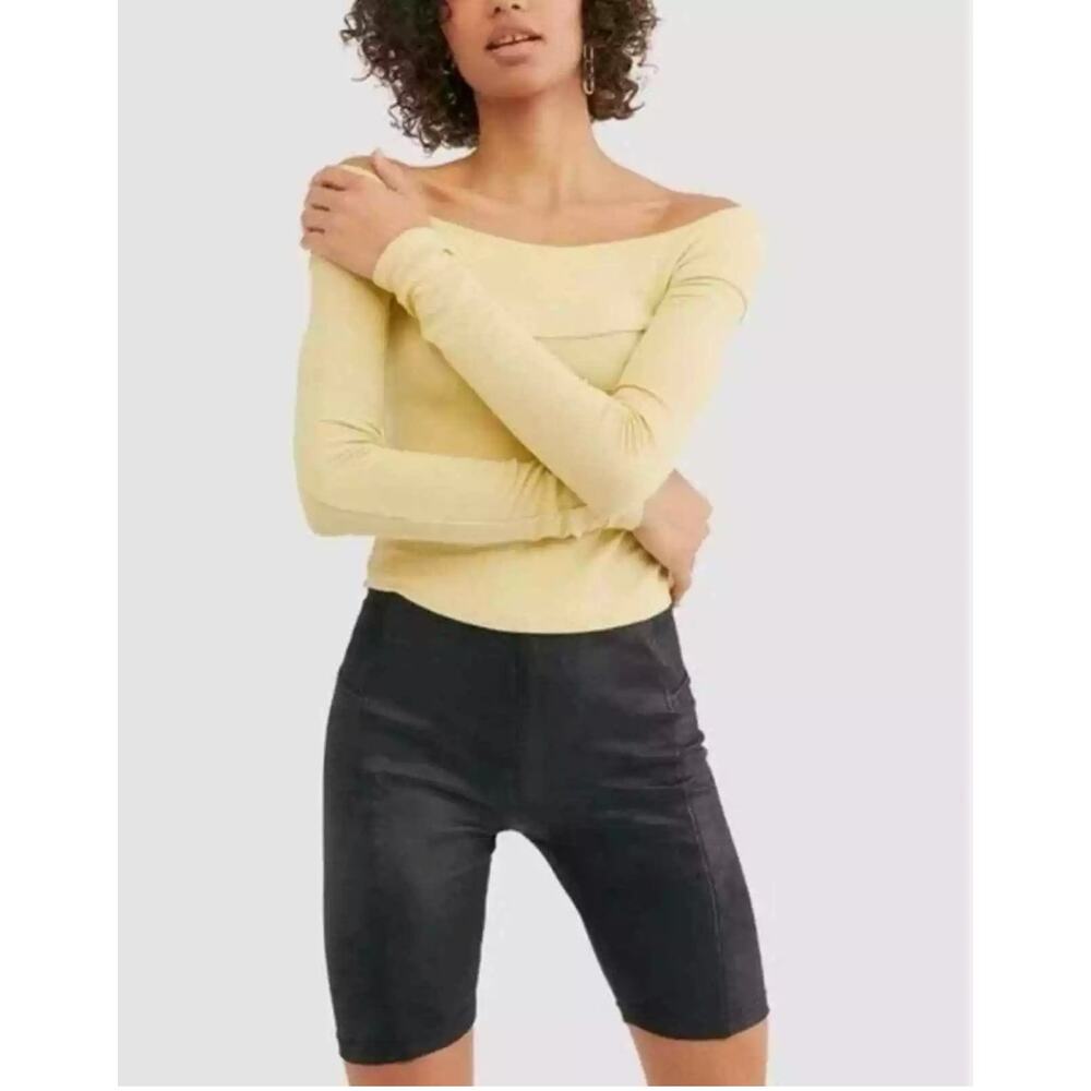 Free People Women Bike Shorts Heatwave Faux Suede Black Women's sz. M